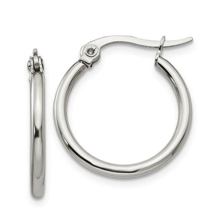 Stainless Steel 19.50mm Diameter Hoop Earrings ,