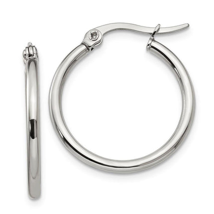 Stainless Steel 22mm Diameter Hoop Earrings ,