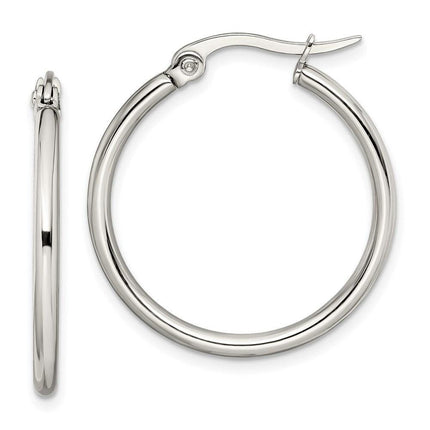Stainless Steel 27mm Diameter Hoop Earrings ,