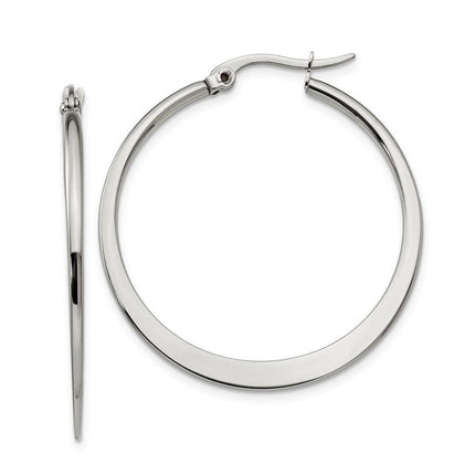 Stainless Steel 34mm Diameter Hoop Earrings ,