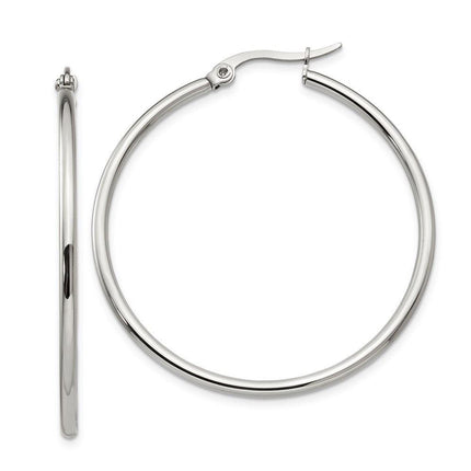 Stainless Steel 40.50mm Diameter Hoop Earrings ,