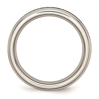 Stainless Steel 4mm Black CZ Ring ,