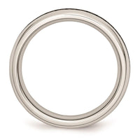 Stainless Steel 4mm February Purple CZ Ring ,