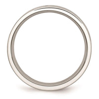 Stainless Steel 6mm Double Row Black Carbon Fiber Inlay Polished Band ,