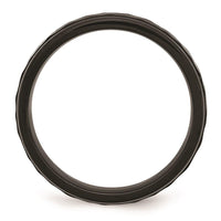 Stainless Steel 7mm Black IP-plated Hammered and Polished Band ,