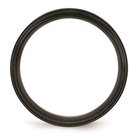 Stainless Steel 8mm Black IP-plated Brushed Center/Polished Edges Band ,