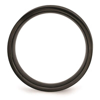 Stainless Steel 8mm Black IP-plated Brushed Flat Band ,