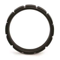 Stainless Steel 8mm Black IP-plated Grooved & Brushed Band ,