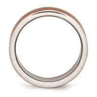Stainless Steel 8mm Brown IP-plated Brushed & Polished Band ,
