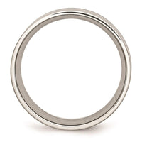 Stainless Steel 8mm Double Row Black Carbon Fiber Inlay Polished Band ,