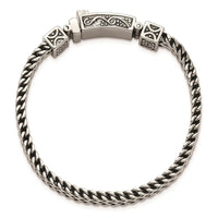 Stainless Steel Antiqued and Polished 2-Strand Franco Link 8.5in Bracelet ,