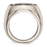 Stainless Steel Antiqued and Polished Anchor Ring ,