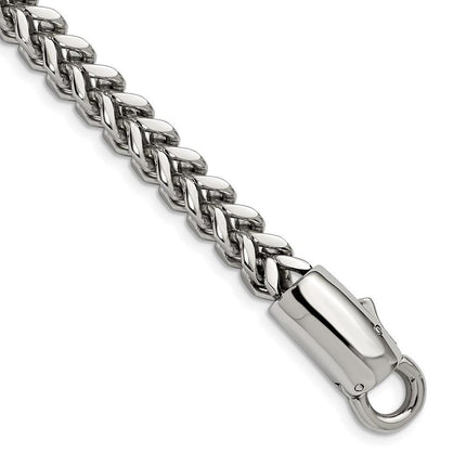 Stainless Steel Antiqued and Polished Franco Link 8.5in Bracelet ,