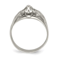 Stainless Steel Antiqued and Polished Lion Head Ring ,