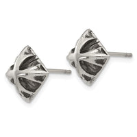 Stainless Steel Antiqued and Polished Post Earrings ,