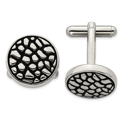 Stainless Steel Antiqued and Textured Cufflinks ,