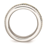 Stainless Steel Antiqued and Yellow IP-plated 13.25mm Ring ,