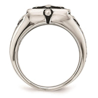 Stainless Steel Antiqued Cross Ring ,