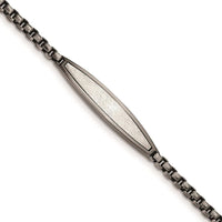 Stainless Steel Antiqued White Bronze Plated Scratch Finish 8.5in Bracelet ,