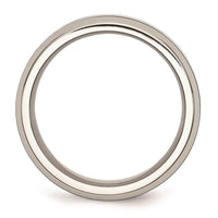 Stainless Steel Base w/Polished Black Ceramic Center Beveled Band ,