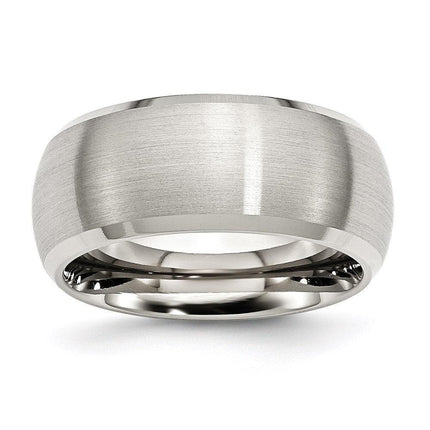 Stainless Steel Beveled Edge 10mm Brushed and Polished Band ,