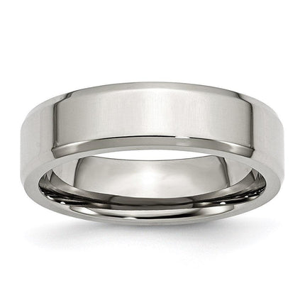 Stainless Steel Beveled Edge 6mm Polished Band ,