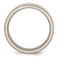 Stainless Steel Beveled Edge 8mm Polished Band ,
