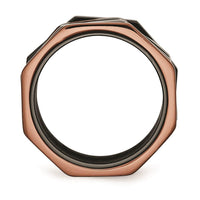 Stainless Steel Black & Brown IP-plated Ring ,