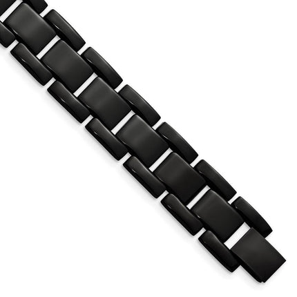 Stainless Steel Black IP-plated 8.25in Bracelet ,