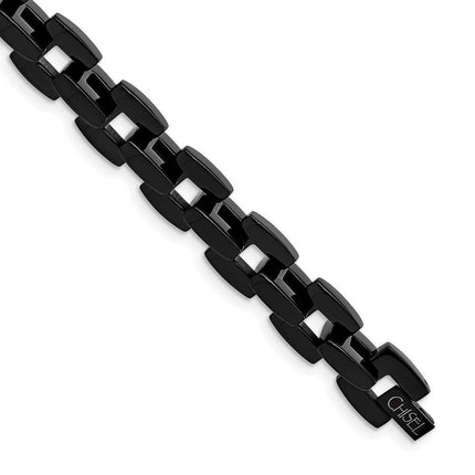 Stainless Steel Black IP-plated 8.5in Bracelet ,