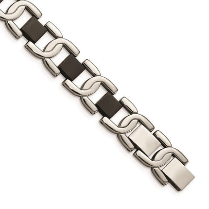 Stainless Steel Black IP-plated 8in Bracelet ,