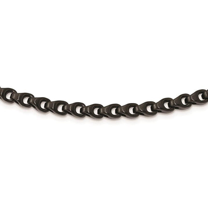 Stainless Steel Black IP-Plated Brushed Necklace ,
