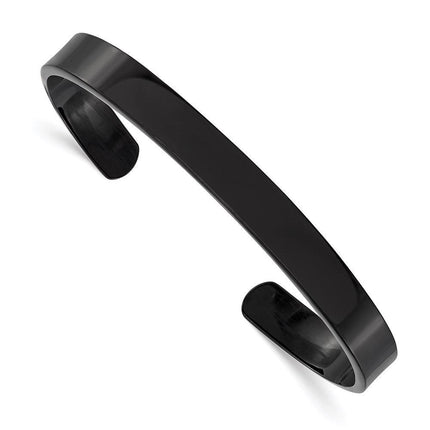 Stainless Steel Black IP-plated Cuff Bangle ,