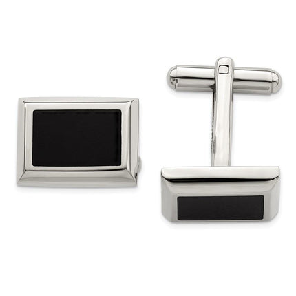 Stainless Steel Black IP-plated Cufflinks ,