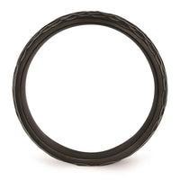 Stainless Steel Black IP-plated Hammered 8mm Band ,