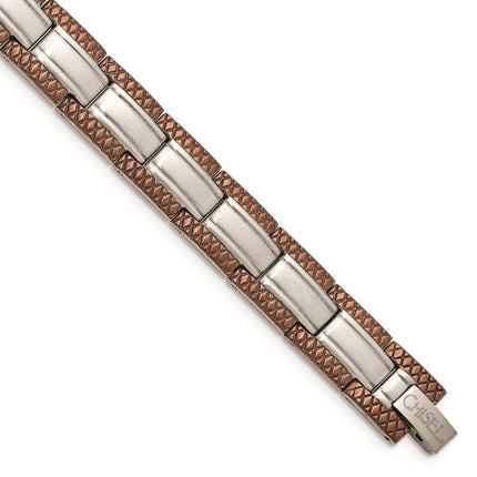 Stainless Steel Brown IP-plated 8.75in Bracelet ,
