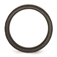 Stainless Steel Brushed & Black IP-plated 9mm Band ,