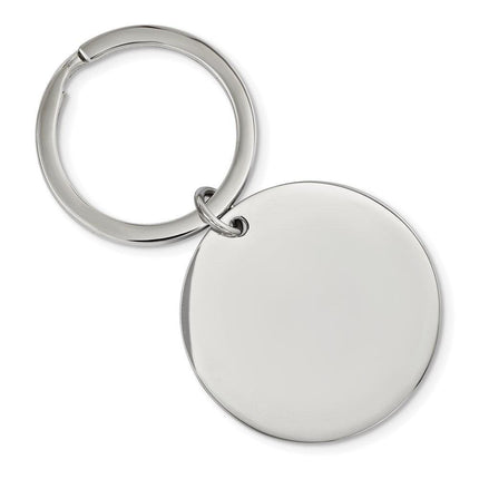 Stainless Steel Brushed and Polished 1.85mm Reversible Circle Key Chain ,