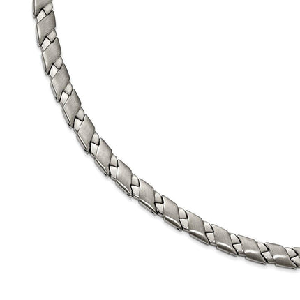Stainless Steel Brushed and Polished 19in Necklace ,