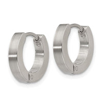 Stainless Steel Brushed and Polished 3.0mm Hinged Hoop Earrings ,