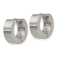 Stainless Steel Brushed and Polished 5.0mn Hinged Hoop Earrings ,