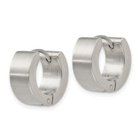 Stainless Steel Brushed and Polished 6.0mm Hinged Hoop Earrings ,