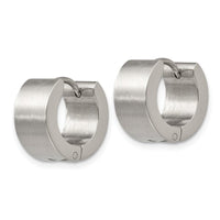 Stainless Steel Brushed and Polished 7.0mm Hinged Hoop Earrings ,