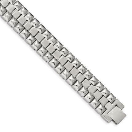Stainless Steel Brushed and Polished 8.25in Heavy Link Bracelet ,