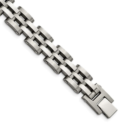 Stainless Steel Brushed and Polished 8.75in Link Bracelet ,