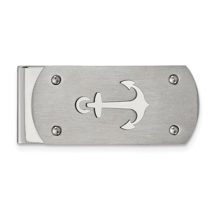 Stainless Steel Brushed and Polished Anchor Money Clip ,