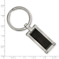 Stainless Steel Brushed and Polished Black Acrylic Key Chain ,