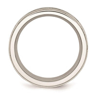 Stainless Steel Brushed & Polished Black IP & Black Diamonds 9mm Band ,