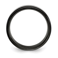 Stainless Steel Brushed and Polished Black IP-plated 8mm Band ,