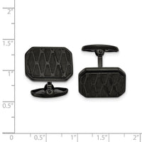 Stainless Steel Brushed and Polished Black IP-plated Cufflinks ,